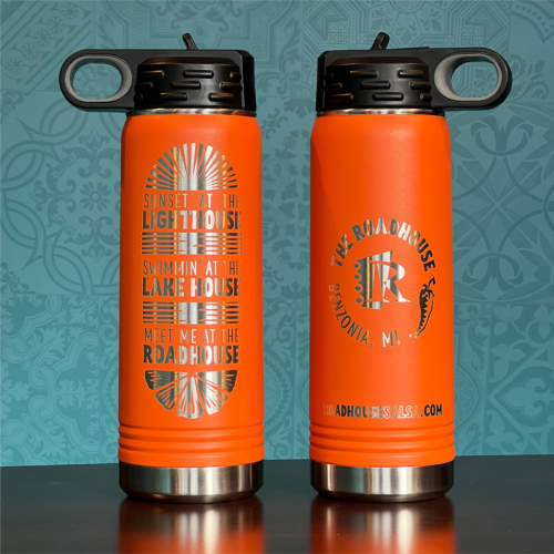 House Rules etched water bottle