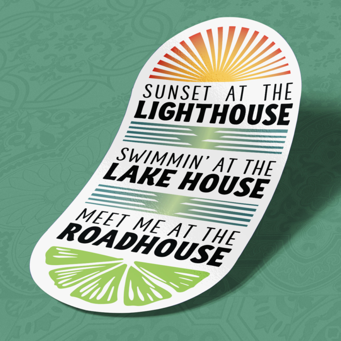 Roadhouse House Rules sticker mockup