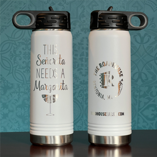 Senorita Margarita etched water bottle